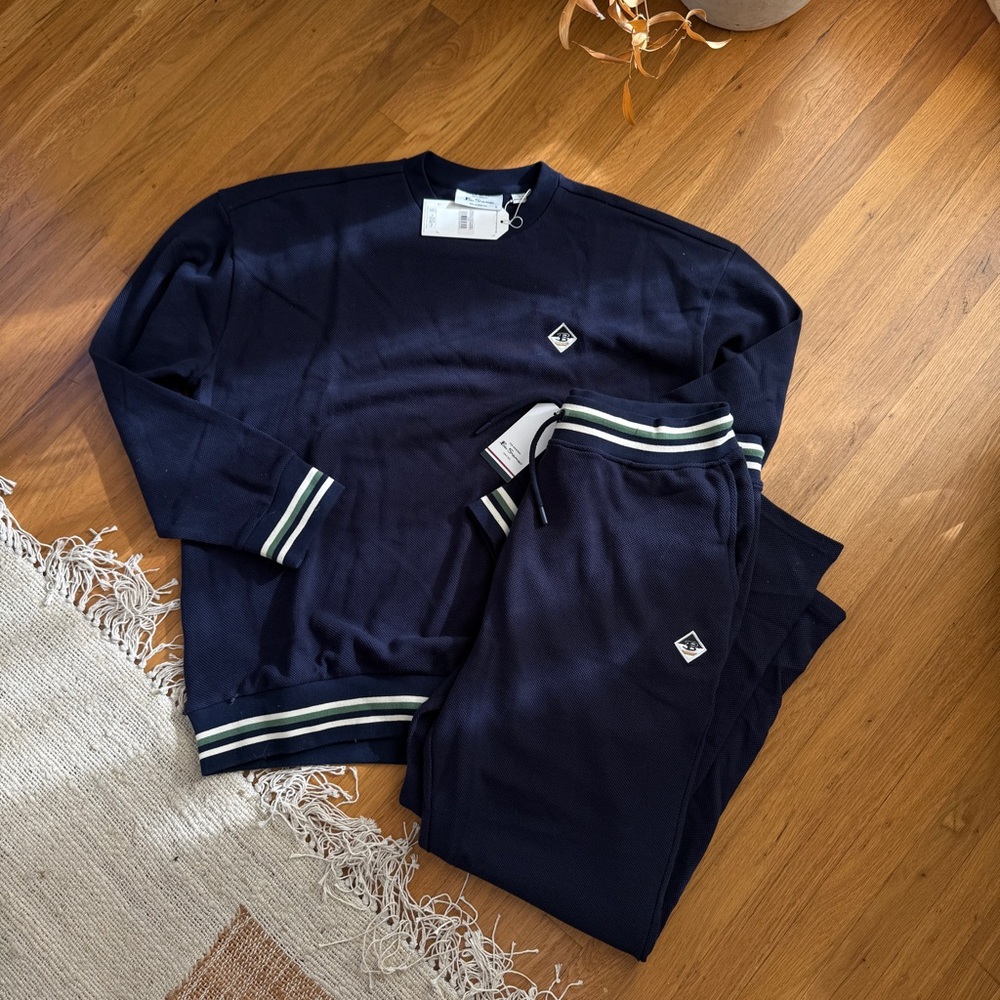 Ben Sherman NEW Men's Navy Crewneck Sweater and Jogger Set